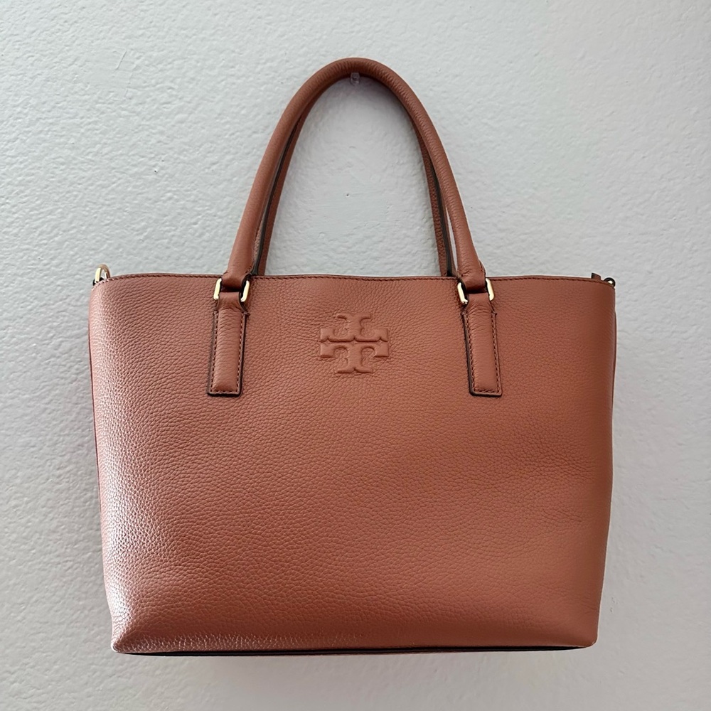 Tory Burch Brown Leather Structured Tote